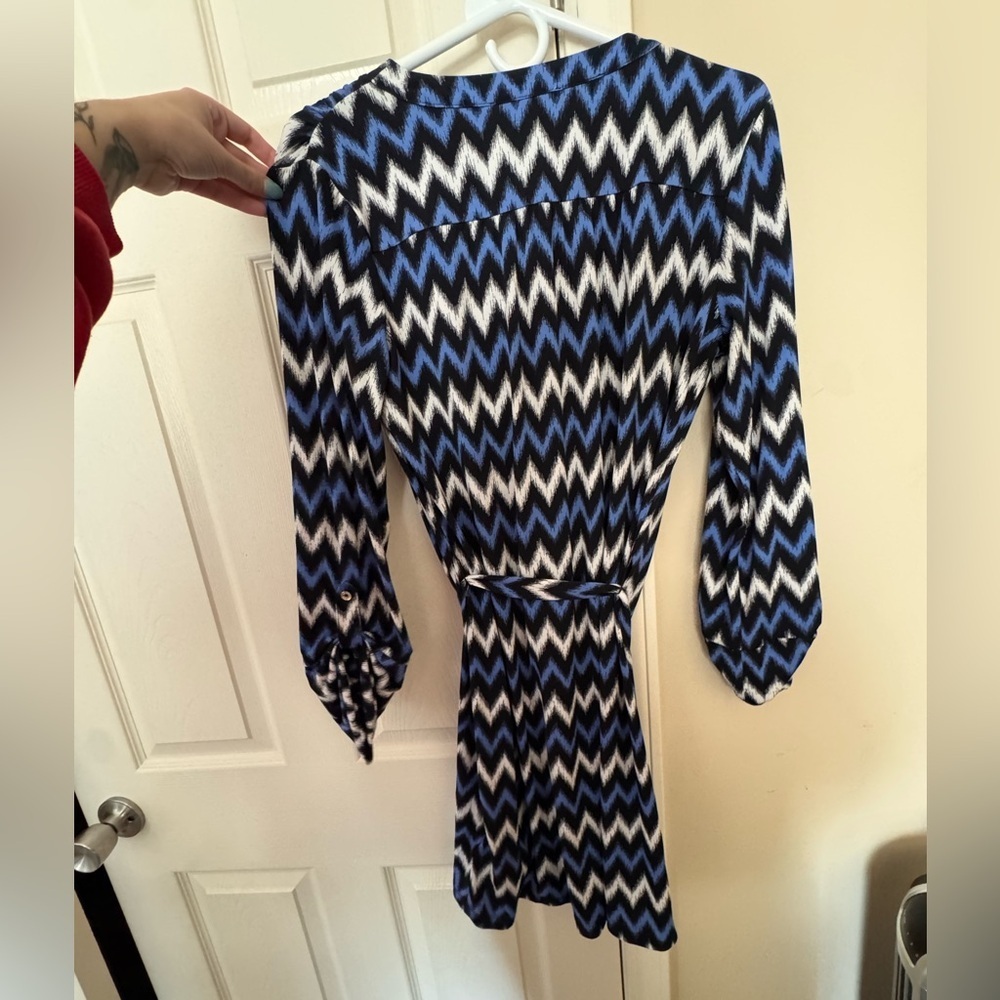 MICHAEL Michael Kors Blue and Black Zigzag Dress - Picture 3 of 6